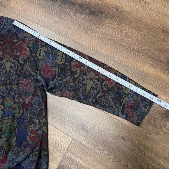 Soft Surroundings Floral Scoop Neck Handkerchief Hem Long Tunic Paisley Size 3X - Picture 8 of 12